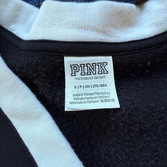 Victoria's Secret PINK premium fleece boyfriend preppy cardigan, size small - Picture 6 of 8